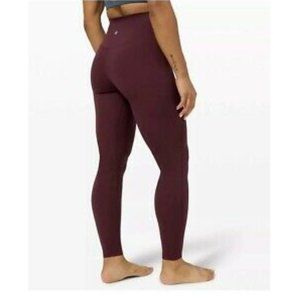 Lululemon Align Pant Leggings Nulu Inseam 25" High Waist Red Maroon Size 6